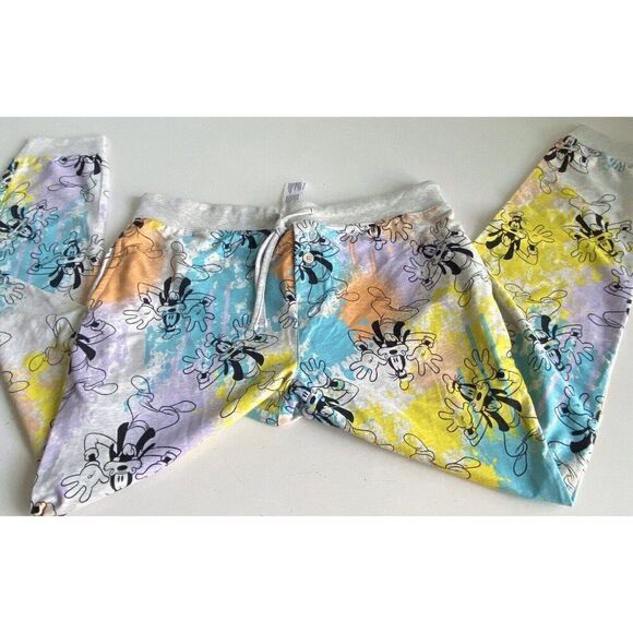 Disney Parks Men's Sz L Splatter Goofy Jogger Lounge Pants Elastic Drawstring - Picture 9 of 16